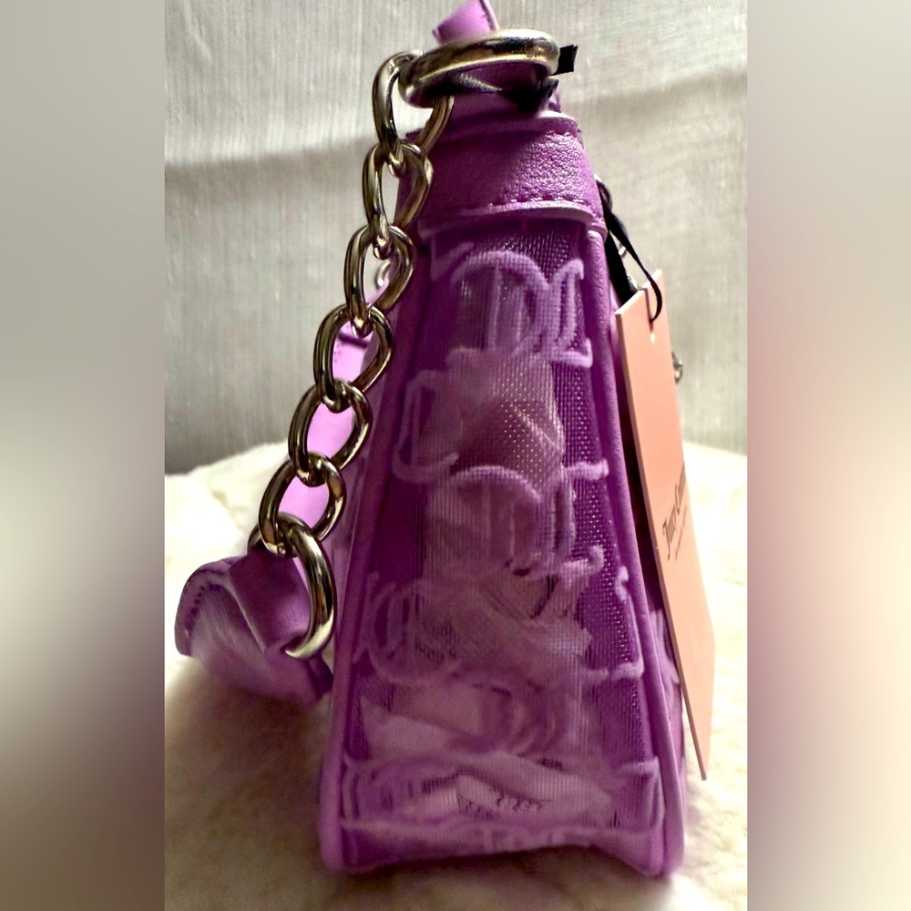 NEW Juicy Couture Violet Purple Tulle Mesh Shoulder Bag - Picture 3 of 9